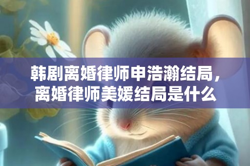 韩剧离婚律师申浩瀚结局，离婚律师美媛结局是什么