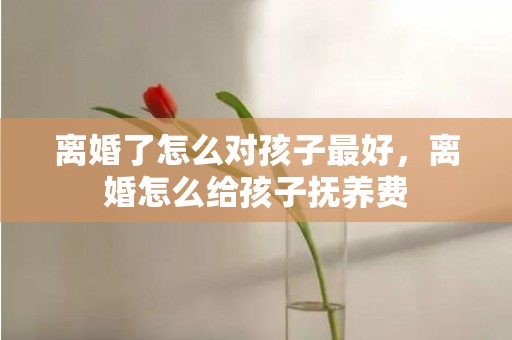 离婚了怎么对孩子最好，离婚怎么给孩子抚养费