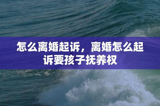 怎么离婚起诉，离婚怎么起诉要孩子抚养权
