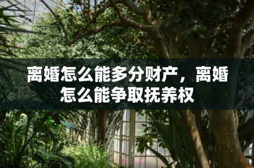 离婚怎么能多分财产，离婚怎么能争取抚养权