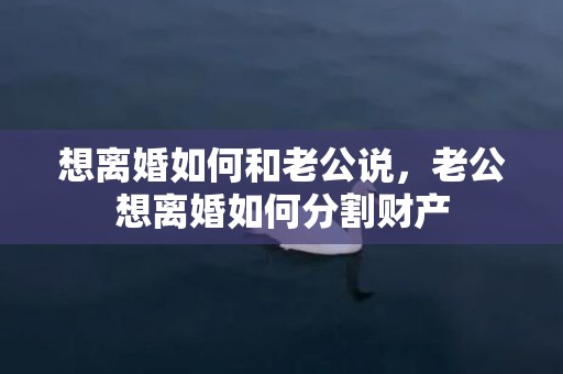 想离婚如何和老公说，老公想离婚如何分割财产