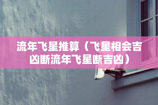 流年飞星推算（飞星相会吉凶断流年飞星断吉凶）