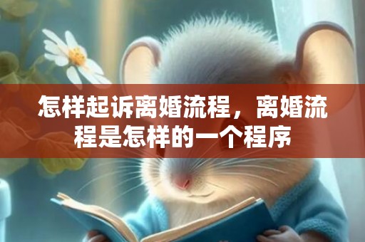 怎样起诉离婚流程，离婚流程是怎样的一个程序