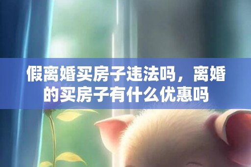 假离婚买房子违法吗，离婚的买房子有什么优惠吗