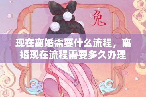 现在离婚需要什么流程，离婚现在流程需要多久办理