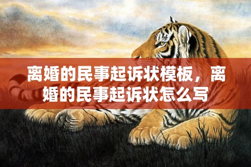离婚的民事起诉状模板，离婚的民事起诉状怎么写