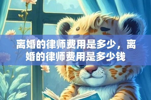 离婚的律师费用是多少，离婚的律师费用是多少钱