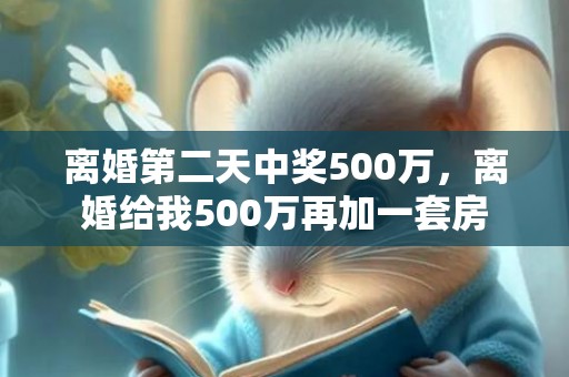 离婚第二天中奖500万，离婚给我500万再加一套房