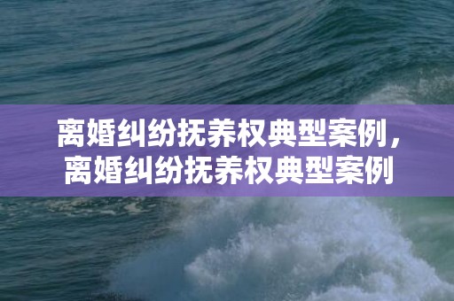 离婚纠纷抚养权典型案例，离婚纠纷抚养权典型案例