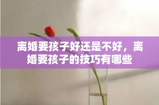 离婚要孩子好还是不好，离婚要孩子的技巧有哪些