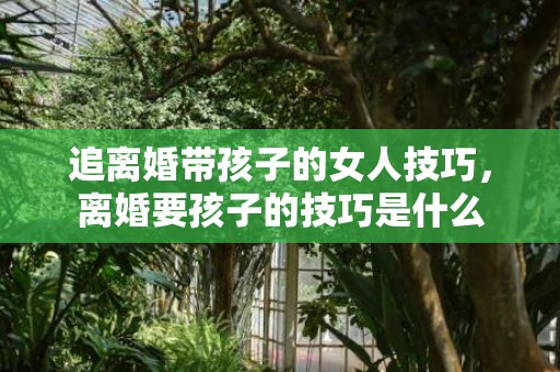 追离婚带孩子的女人技巧，离婚要孩子的技巧是什么