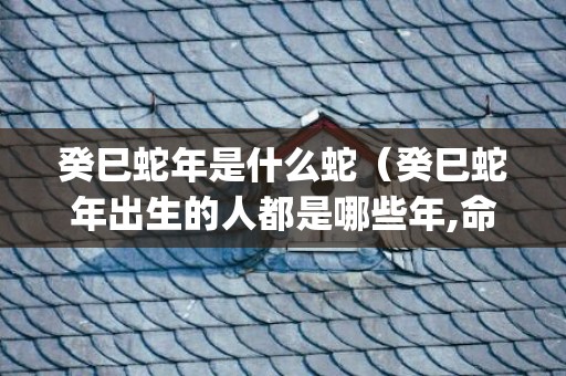癸巳蛇年是什么蛇（癸巳蛇年出生的人都是哪些年,命好么?癸巳蛇年是哪一年_卦...）