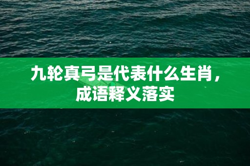 九轮真弓是代表什么生肖，成语释义落实