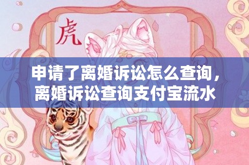 申请了离婚诉讼怎么查询，离婚诉讼查询支付宝流水