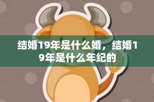 结婚19年是什么婚，结婚19年是什么年纪的