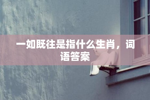 一如既往是指什么生肖，词语答案