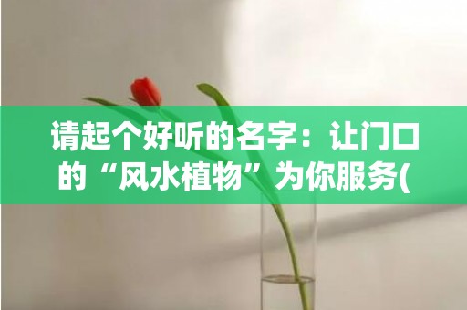 请起个好听的名字：让门口的“风水植物”为你服务(qq起什么名字好听)