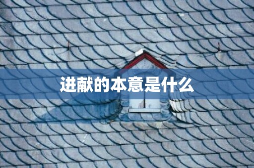 进献的本意是什么