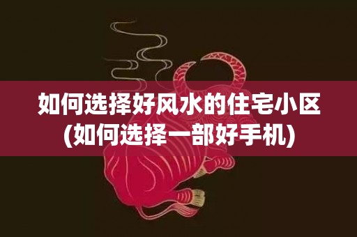 如何选择好风水的住宅小区(如何选择一部好手机)
