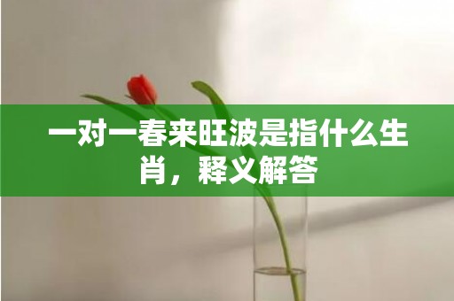 一对一春来旺波是指什么生肖，释义解答