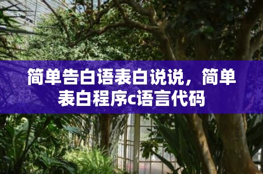 简单告白语表白说说，简单表白程序c语言代码
