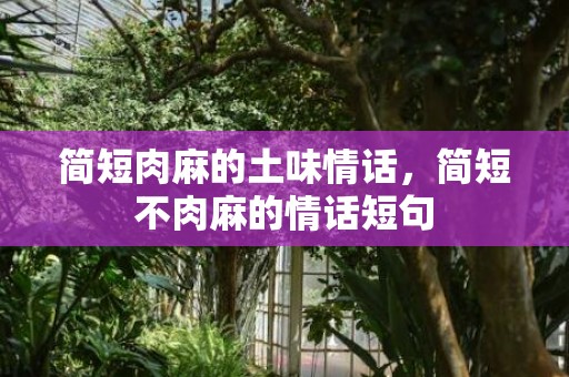 简短肉麻的土味情话，简短不肉麻的情话短句