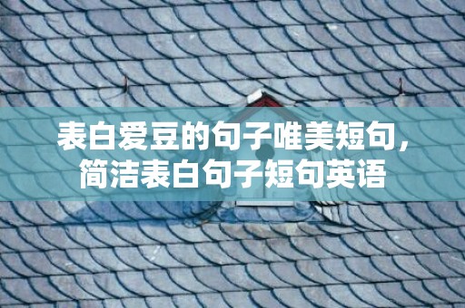 表白爱豆的句子唯美短句，简洁表白句子短句英语