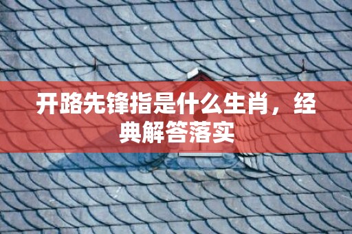 开路先锋指是什么生肖，经典解答落实