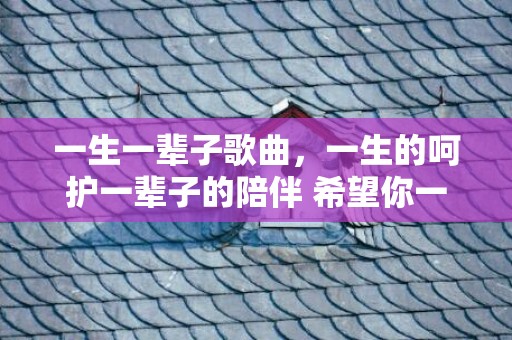 一生一辈子歌曲，一生的呵护一辈子的陪伴 希望你一辈子为我遮风挡雨，你为我遮风挡雨,我陪你风雨兼程