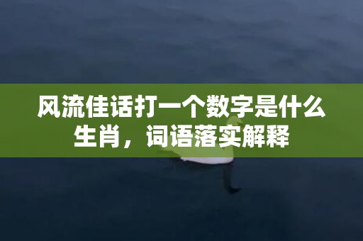 风流佳话打一个数字是什么生肖，词语落实解释