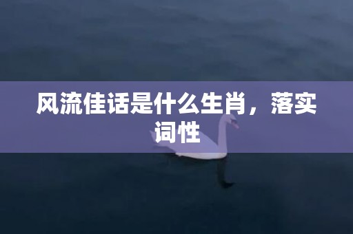 风流佳话是什么生肖，落实词性