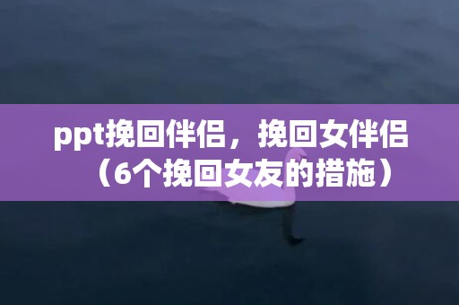 ppt挽回伴侣，挽回女伴侣（6个挽回女友的措施）