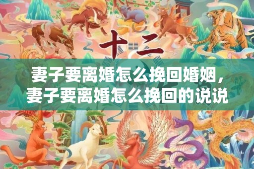 妻子要离婚怎么挽回婚姻，妻子要离婚怎么挽回的说说（若何挽回决意要离婚的妻子）