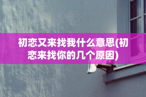 初恋又来找我什么意思(初恋来找你的几个原因)