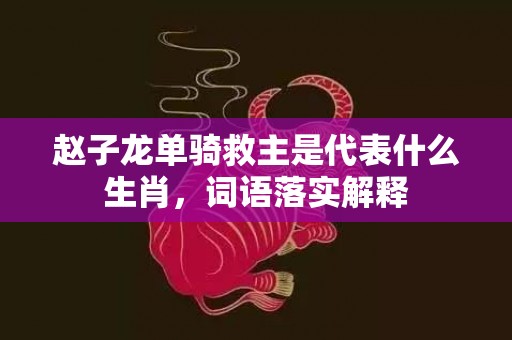 赵子龙单骑救主是代表什么生肖，词语落实解释