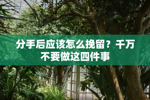 分手后应该怎么挽留？千万不要做这四件事