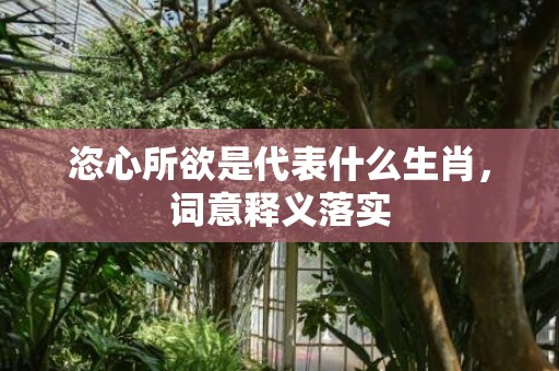 恣心所欲是代表什么生肖，词意释义落实