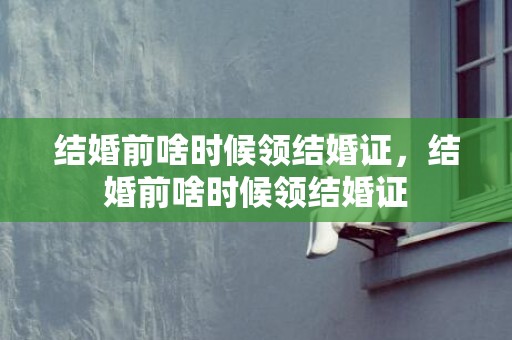 结婚前啥时候领结婚证，结婚前啥时候领结婚证