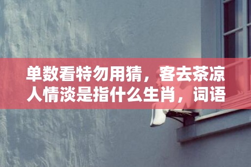 单数看特勿用猜，客去茶凉人情淡是指什么生肖，词语落实解释
