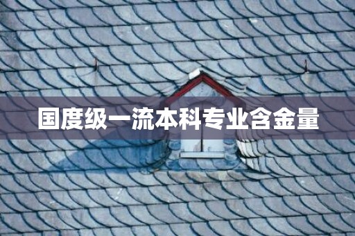 国度级一流本科专业含金量