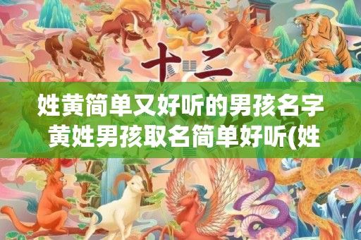 姓黄简单又好听的男孩名字 黄姓男孩取名简单好听(姓黄简单好听的兔宝女孩名字)