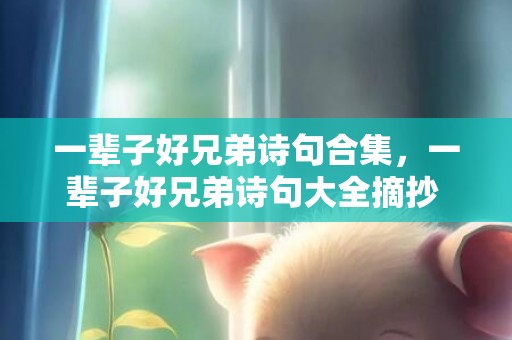 一辈子好兄弟诗句合集，一辈子好兄弟诗句大全摘抄 关于兄弟情义的诗句
