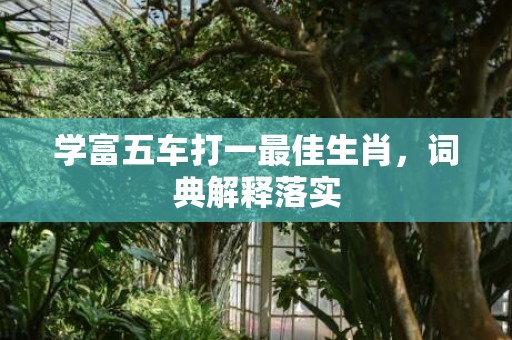 学富五车打一最佳生肖，词典解释落实