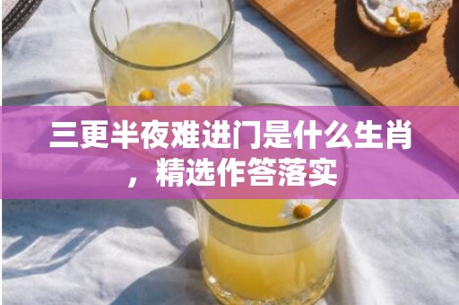 三更半夜难进门是什么生肖，精选作答落实