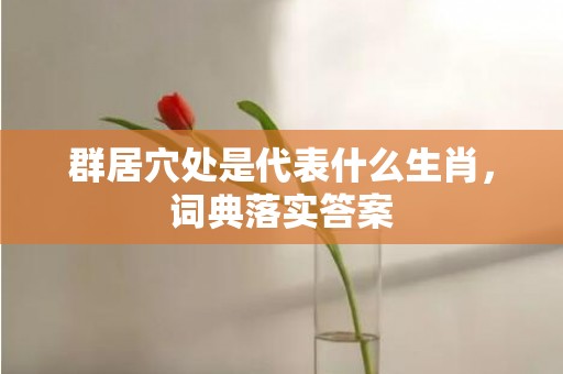 群居穴处是代表什么生肖，词典落实答案