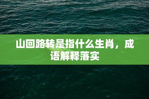 山回路转是指什么生肖，成语解释落实