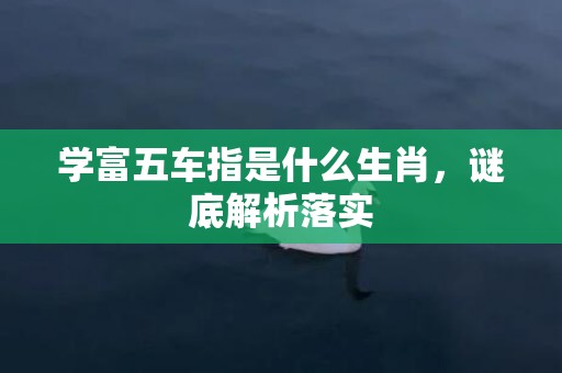 学富五车指是什么生肖，谜底解析落实
