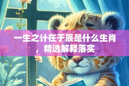 一生之计在于辰是什么生肖，精选解释落实