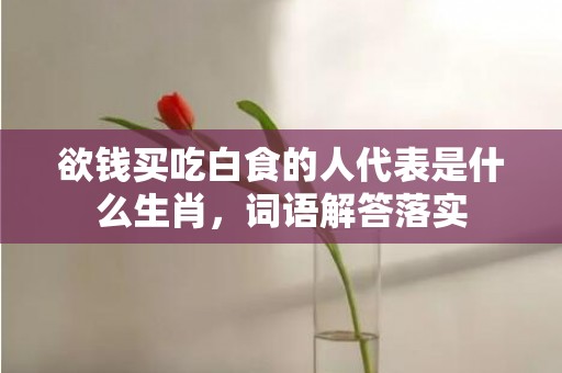 欲钱买吃白食的人代表是什么生肖，词语解答落实