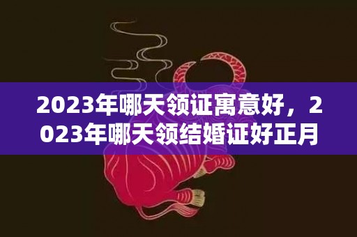 2023年哪天领证寓意好，2023年哪天领结婚证好正月哪天领结婚证合适？？2022年哪天领结婚证有意义